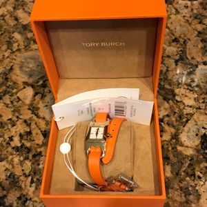 NWT Tory Burch Orange Double Wrap Watch